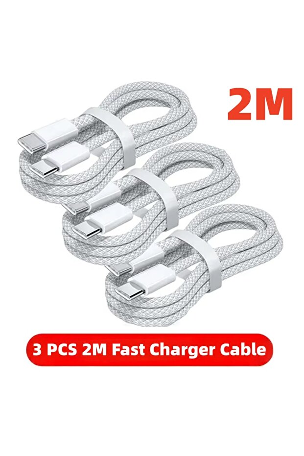 كابل USB C إلى USB C بطول 1 متر، 3 قطع - 2 متر، 1-10 قطع، كابل شحن سريع 100 واط يدعم الشحن السريع