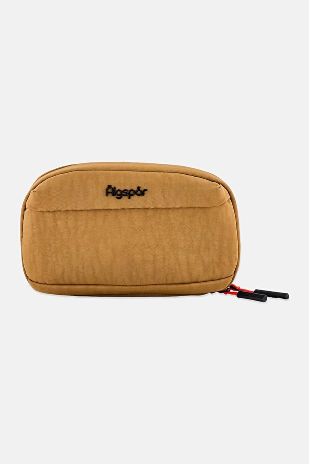 Women Brand Logo Make Up Pouch, Brown