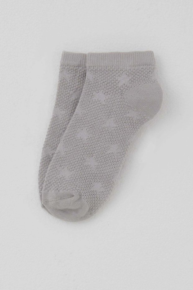 Girl's Booties Socks with Star Detail, Ages 5-12, Gray