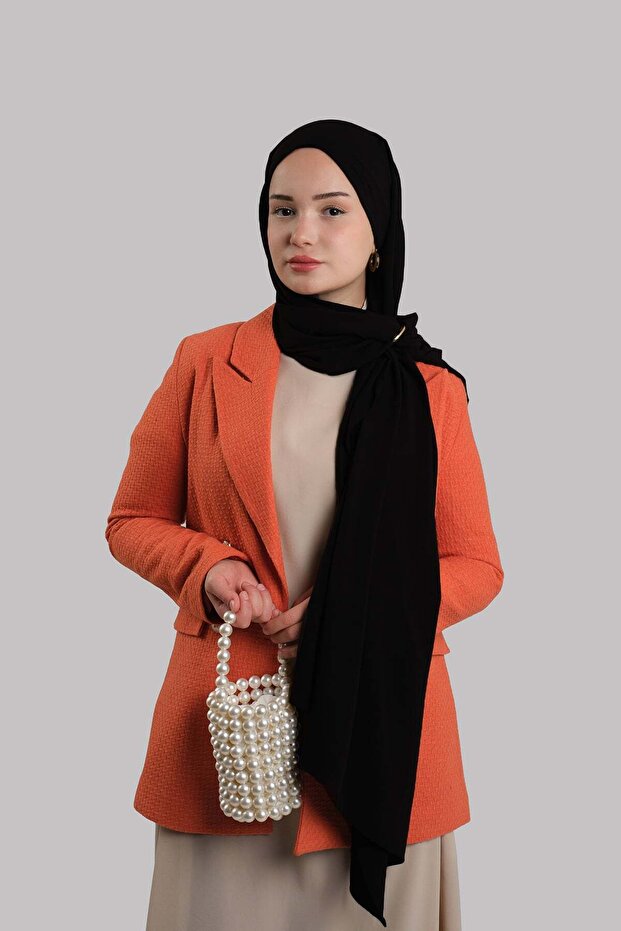 شال كلاسيكي أسود سادة بخياطة إيطالية من قماش ريلاكس سيمبلي 202128_01