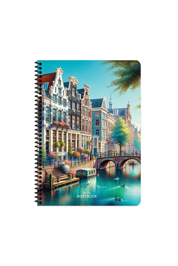 Sharp A4 Lined Pp Cover City Spiral Notebook - Amsterdam