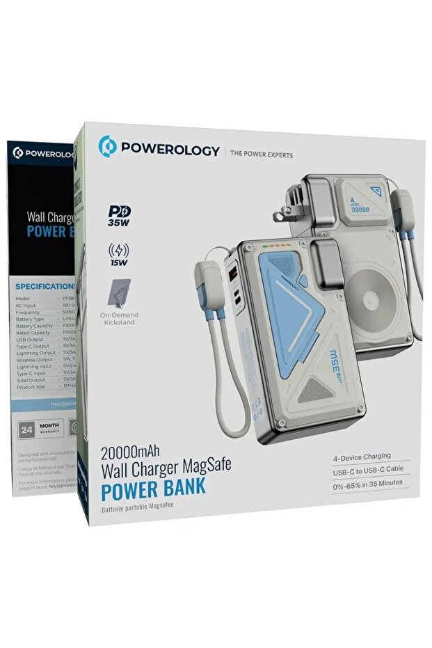 Wall Charger Magsafe Power Bank 20000mah Pd 35w White