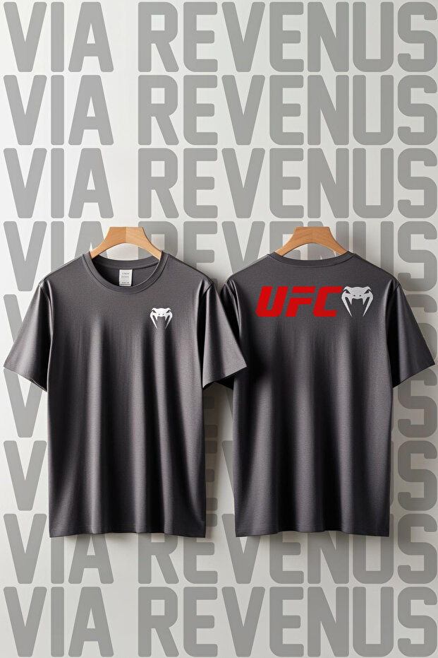 تيشيرت UFC مطبوع بقصة فضفاضة 100% قطن للجنسين