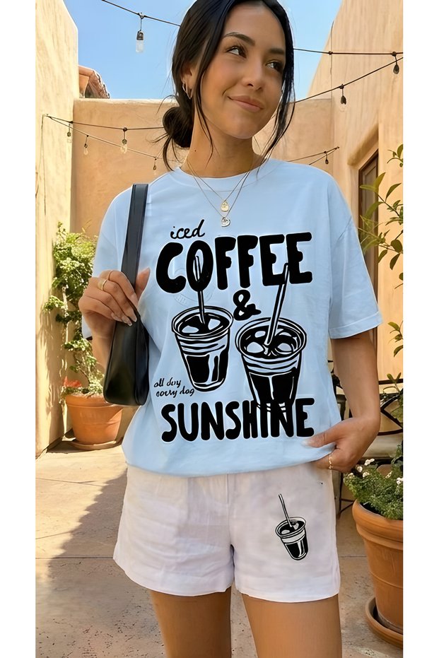 Women's Shorts Set, Oversized T-Shirt Set, Summer Women's Combination, Printed T-Shirt Shorts Set, Home Wear Set