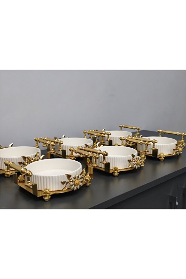 6-Piece Round Porcelain Presentation Bowl & Breakfast, Snack, Dessert, & Special Laser-Cut Bowl Set