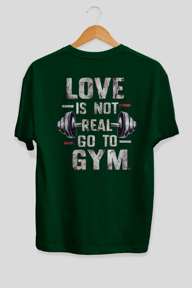 Go to Gym Oversize Back Printed Green T-Shirt 100% Cotton Streetwear Premium Comfortable Fit