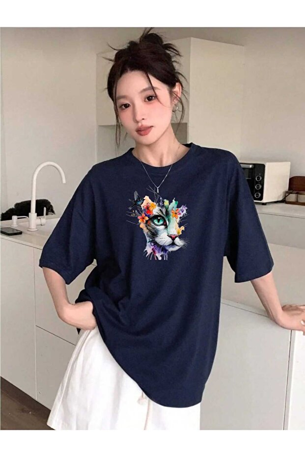 Women's Cute Kitten Print Design Tshirt