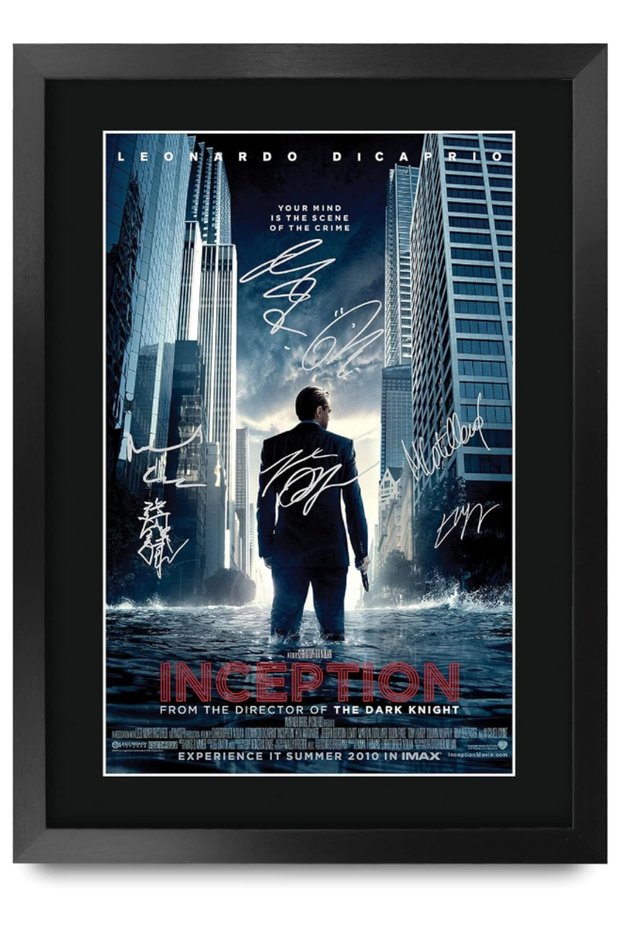 A3 FR Inception Movie Poster Leo DiCaprio Signed Gift FRAMED A3 Printed Autograph Film Gifts Print Photo Picture Display