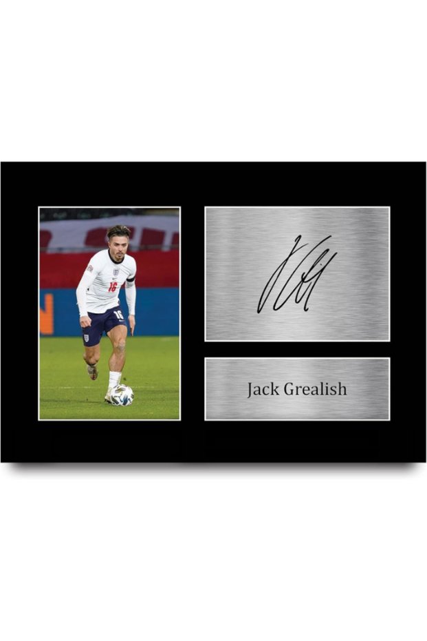 A4 Jack Grealish England Gifts Printed Signed Autograph Picture for Football Fans and Supporters