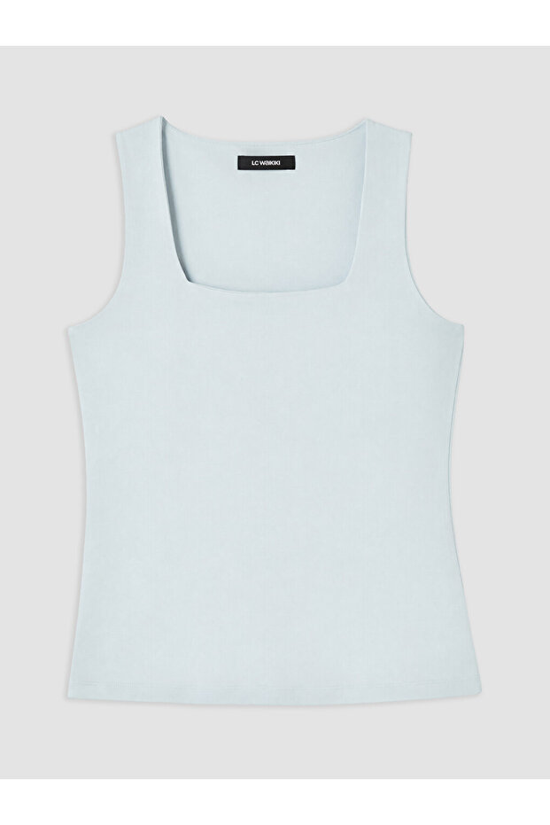 Blue Plus Size Women's Tank Top