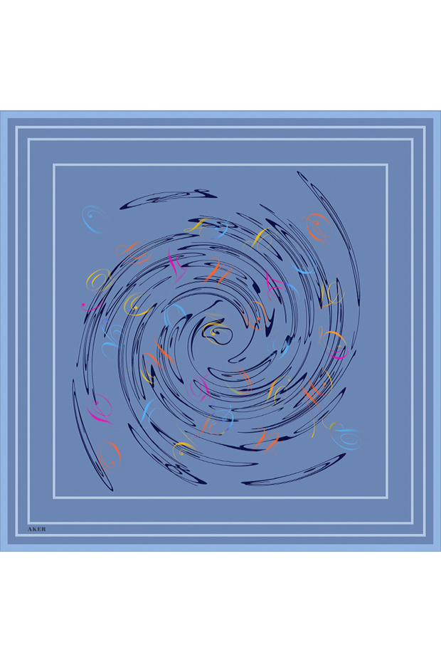 Light Blue 90X90 Silk Twill Scarf