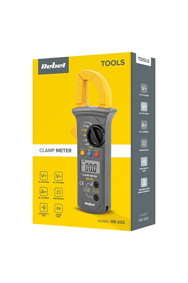Digital Clamp Multimeter AC/DC Voltage & Current Tester - 6