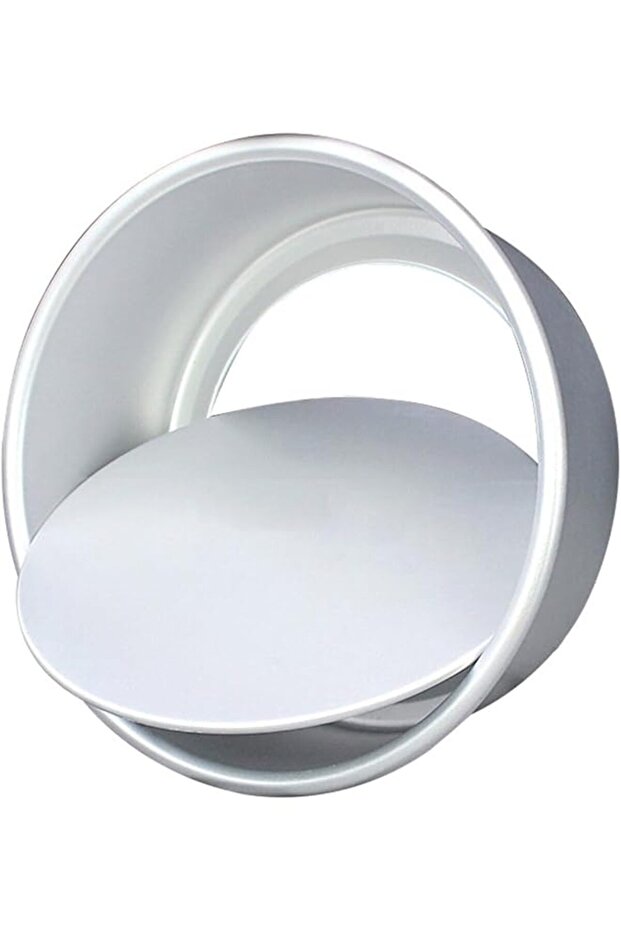 Non-Stick Deep Aluminium Round Cake Pan with Removable Bottom, 27cm Diameter, 8cm Height, Silver, for Mini Cakes