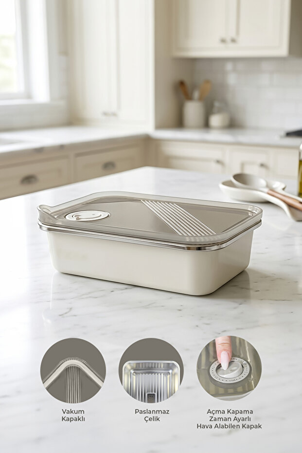 Stainless Steel Vacuum Storage Container, Oven and Cake Container 800 ml Lunch Box
