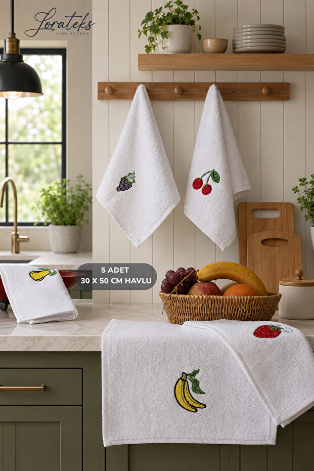 Blueberry 5-Piece 30X50 cm Kitchen Towel Set | Drying Cloth | Towel & Towel Set | Towel | Kitchen Towel | Dowry Set