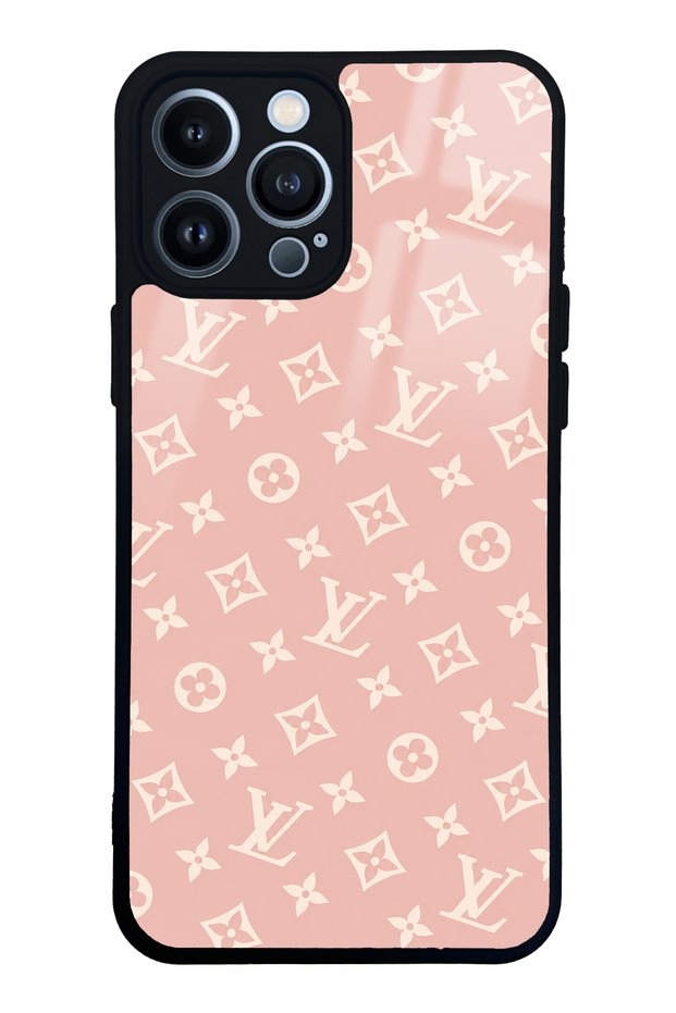 iPhone 13 Pro Max Glossy Phone Case with Pink Lv Design