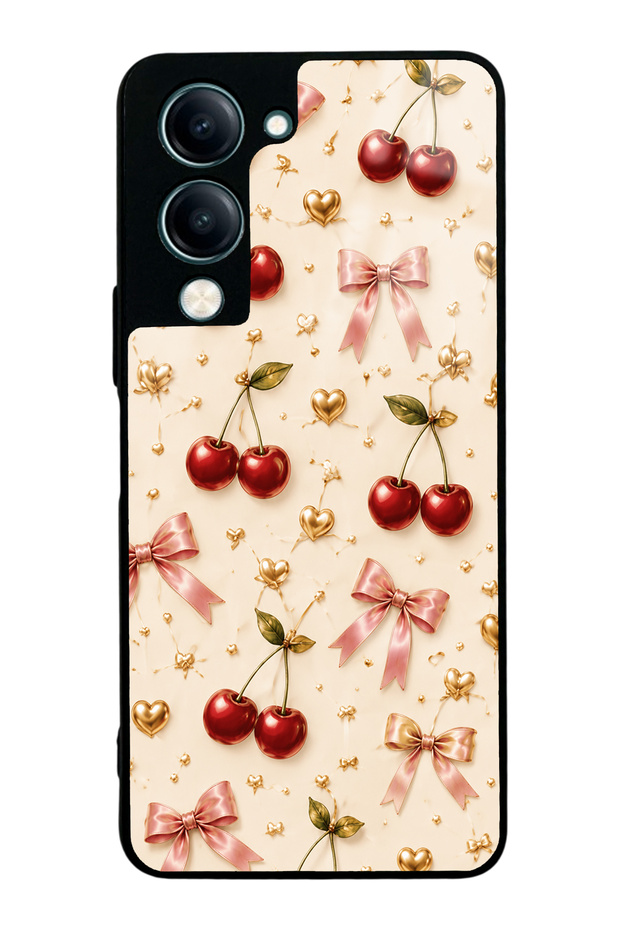 Vivo Y04 Cherry Ribbon Luxury Design Glossy Phone Case