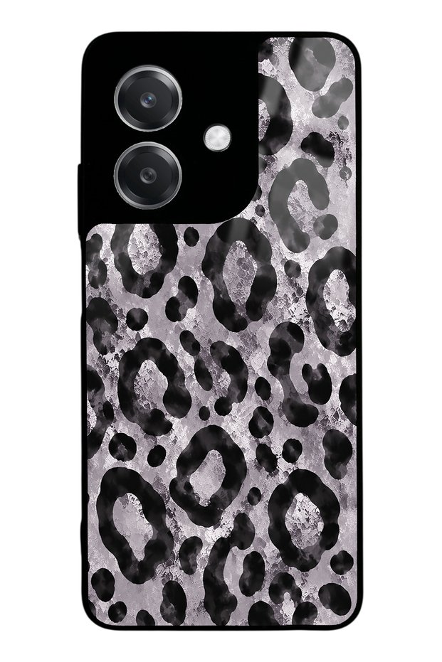Oppo A3 Gray Leopard Design Glossy Phone Case