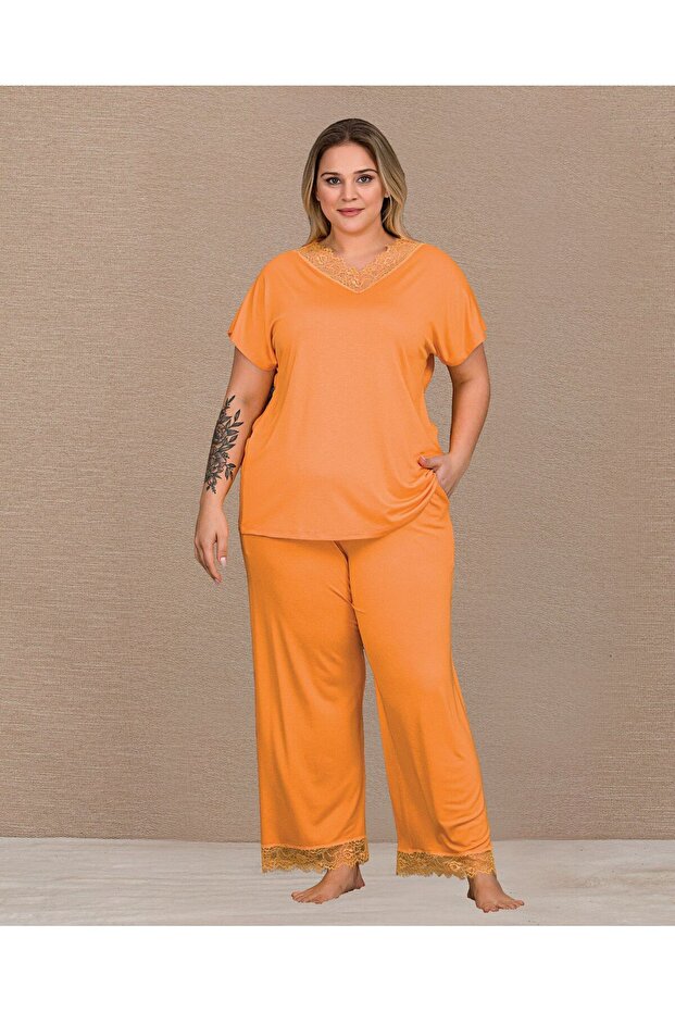 Short Sleeve Plus Size Women's Pajama Set