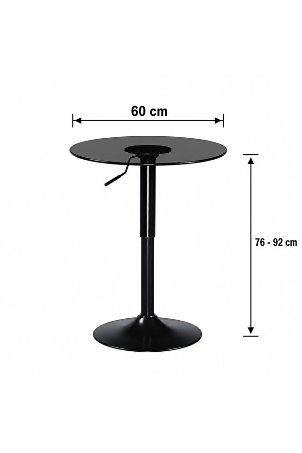 Modern adjustable black cafe table - 2
