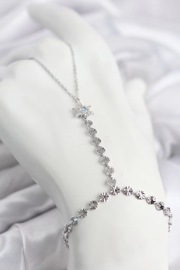 Silver Color Brass Blue Stone Detailed Polar Star Model Shahmeran