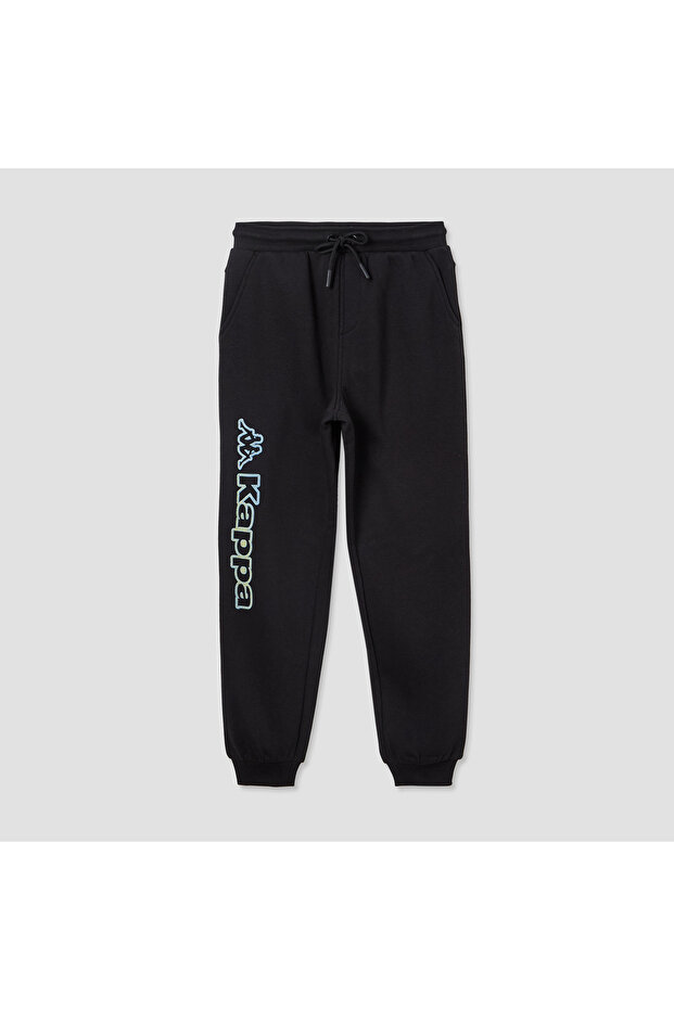 Elasticated Drawstring Joggers with Logo Print