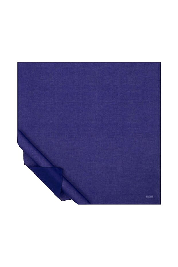 Plain Cotton Scarf 01241-Sax Blue
