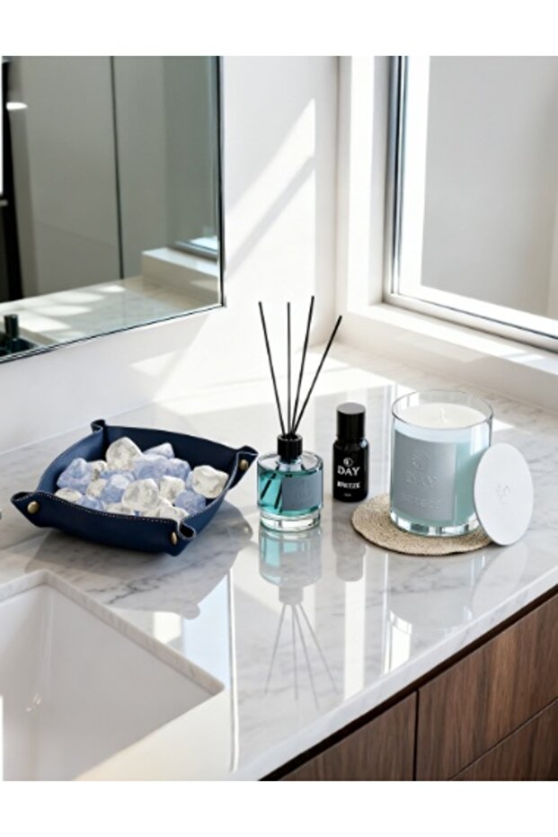 Breeze Collection Set | Reed Diffuser + Crystal Stone + Scented Candle |