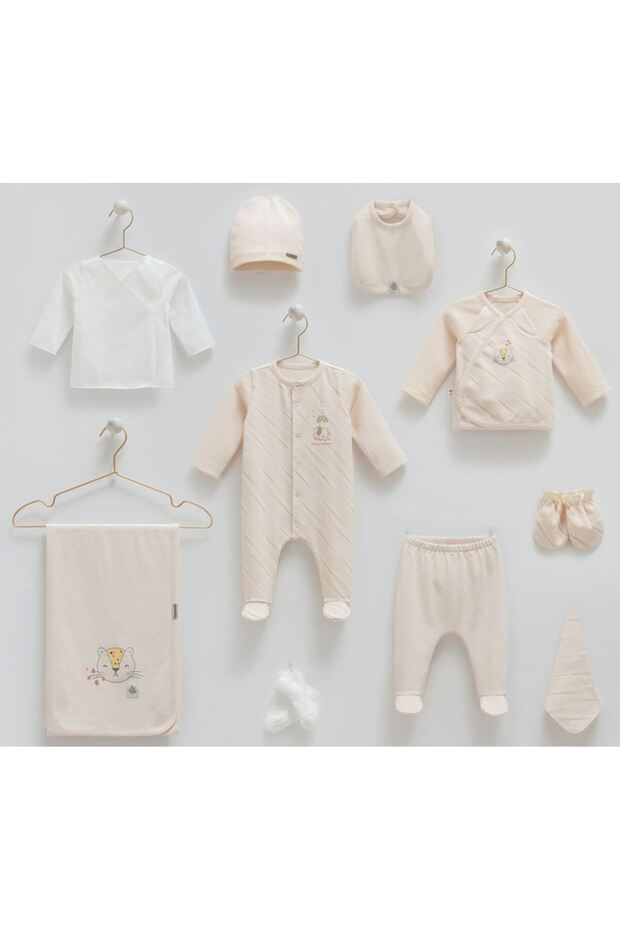 Caramell 100% Natural Cotton Soft Fabric 10 Piece Baby Boy Hospital Discharge Set