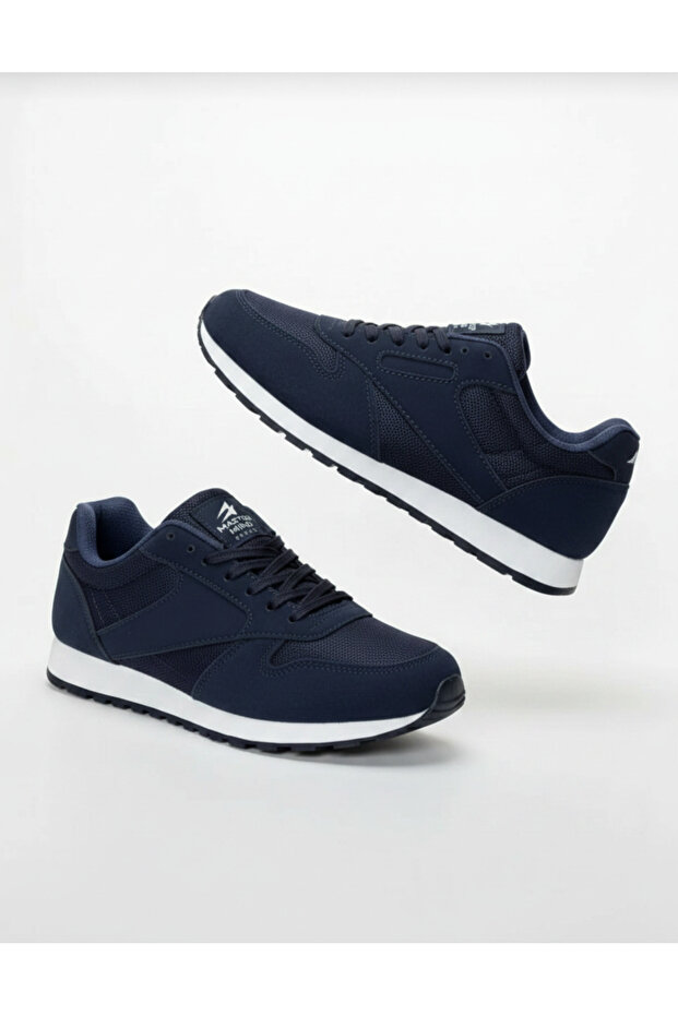 Men's Navy Blue Daily Flexible Lace-Up Breathable Comfortable Soft Sole Sneaker Sports Shoes