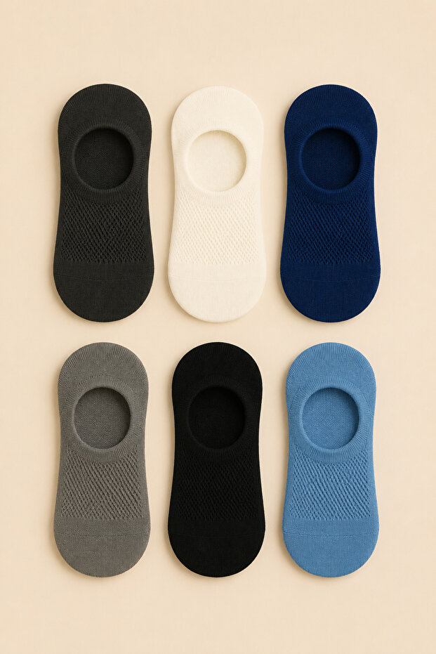 5 Pairs of Seamless Children's Combed Cotton Sneaker Invisible Socks
