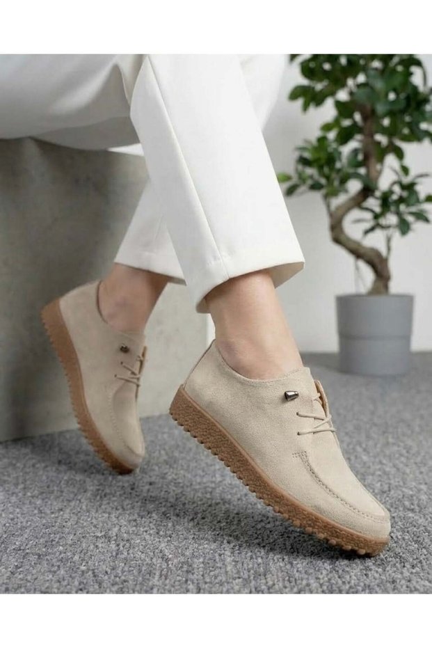 Women's Daily Suede Casual Shoes - Beige