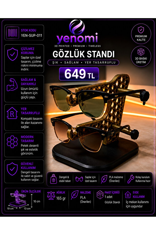 2 Katlı Gözlük Standı