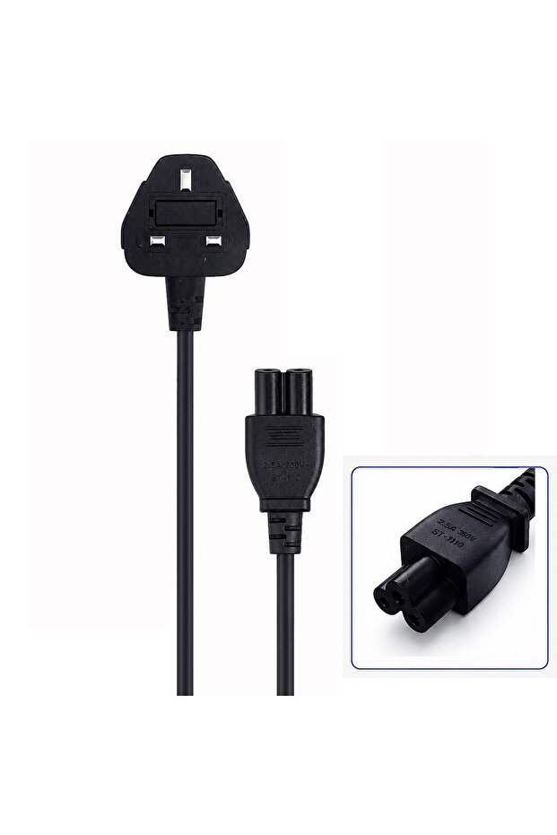 500W Universal Power Cord Cable 1.8M Heavy Duty Copper Core Power Cable for Laptop With Flame-Retardant & Heat-Resistant Design Plug & Play