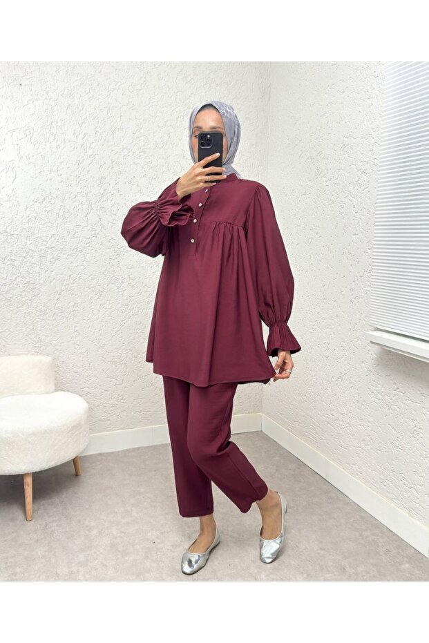 Hakim Collar Buttoned Double Suit