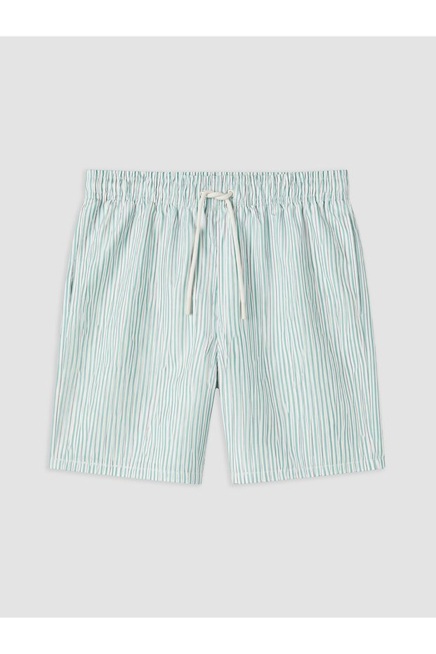 Vizyon New Season Short Length Striped Men's Swim Shorts