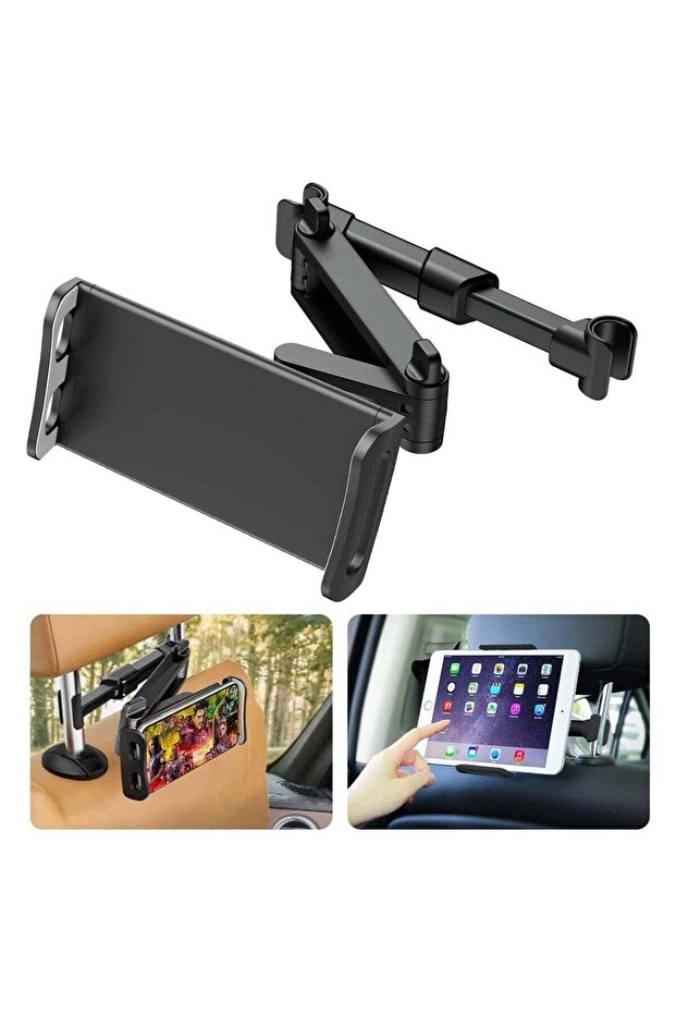 Car Headrest Mount/Tablet Holder Universal 360° Rotating Adjustable for All 4.5"-10.5" Tablet iPad