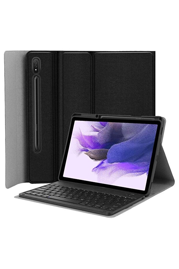Keyboard Case for Samsung-Galaxy-Tab S8+ S7 FE S7+ 12.4" - JUQITECH Case with Wireless Detachable Keyboard