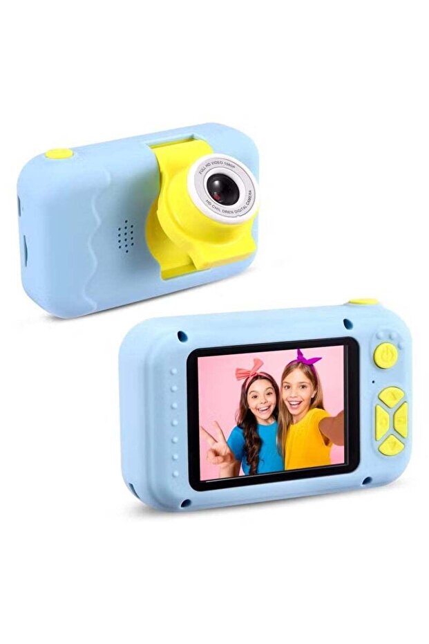 OKC02 Kids Digital Camera with 2 Inch LCD Screen, Flip Lens, Easy Controls, Lightweight & Durable, Blue