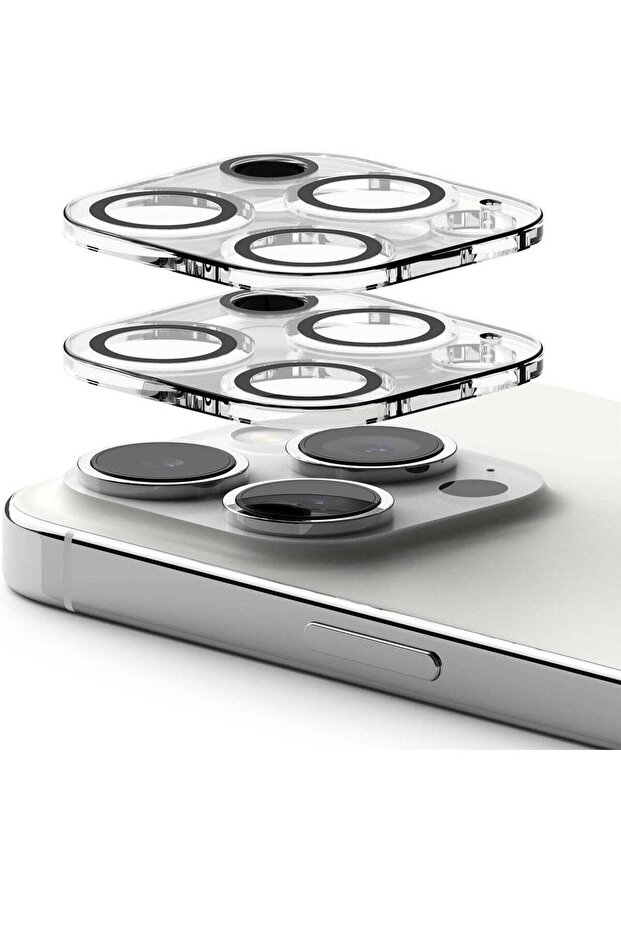 Camera Protector Glass [2 Pack] Compatible with iPhone 15 Pro Transparent HD Clear Full Adhesive Hard Tempered Glass Camera Lens Protector