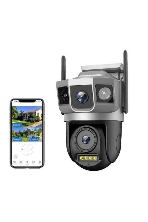 SC23-W 4MP Smart WiFi Outdoor Security Camera with Dual Lens, PTZ Control, Wireless IP Monitoring, 3-Image Display, Motion Alerts and Night Vision – Weather-Resistant Bullet Camera