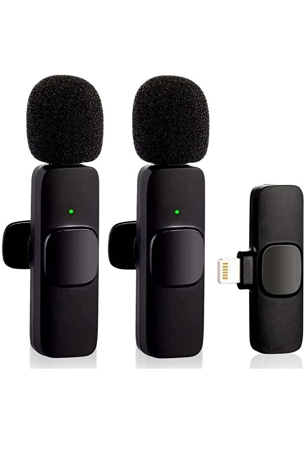 Wireless Microphone for iPhone iPad- Plug-Play Wireless Lavalier Mic with 2 Microphone for Phone Video Recording-