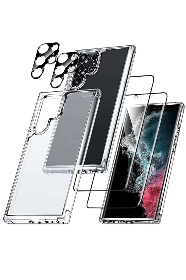 [5-in-1] Kit for Samsung Galaxy S23 Ultra: Case, 2 Camera Lens & 2 HD Screen Protectors