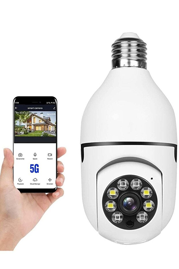 360 Degree Security Cameras Wireless Outdoor, 2.4GHz & 5G WiFi Light Bulb Camera, 1080p