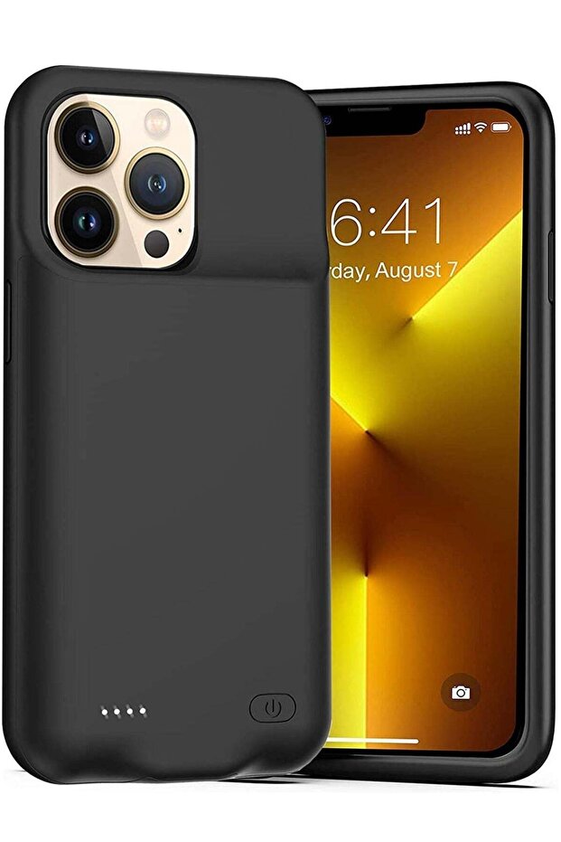 Battery Case for iPhone 13 Pro Max, 4500mAh Rechargeable Portable Charging Case for iPhone 13 Pro Max (6.7 inch) Extended Battery Pack Protective Charger Case (Black)