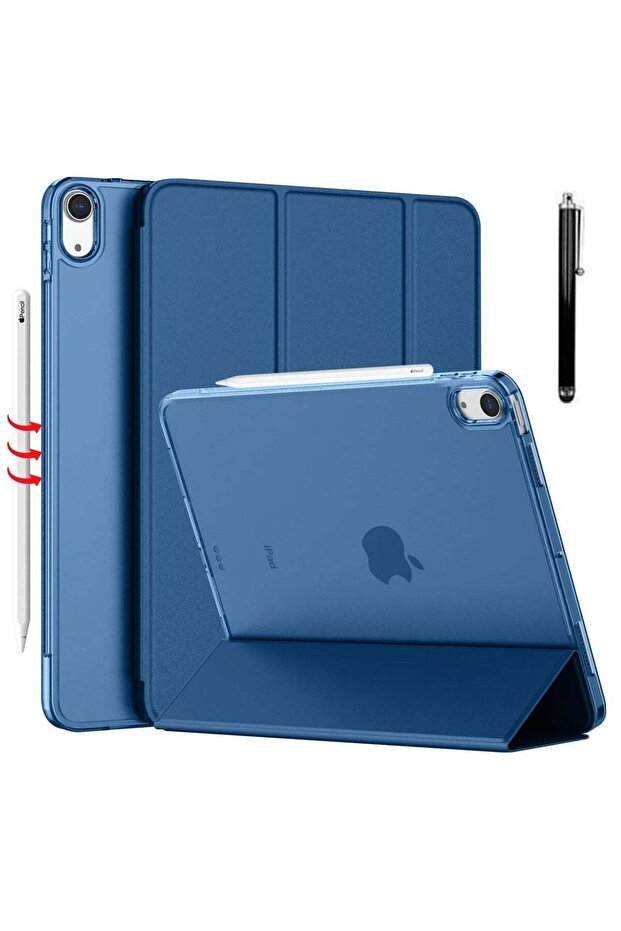 Slim Stand Case for iPad Air 13-Inch M2 (2024) – Navy Blue, Smart Shell with Touch ID Support, Auto Wake/Sleep