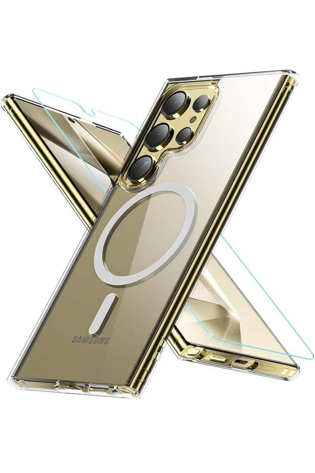 Samsung Galaxy S24 Ultra Case, MagSafe Compatible, Screen Protector, Shockproof, Clear Back