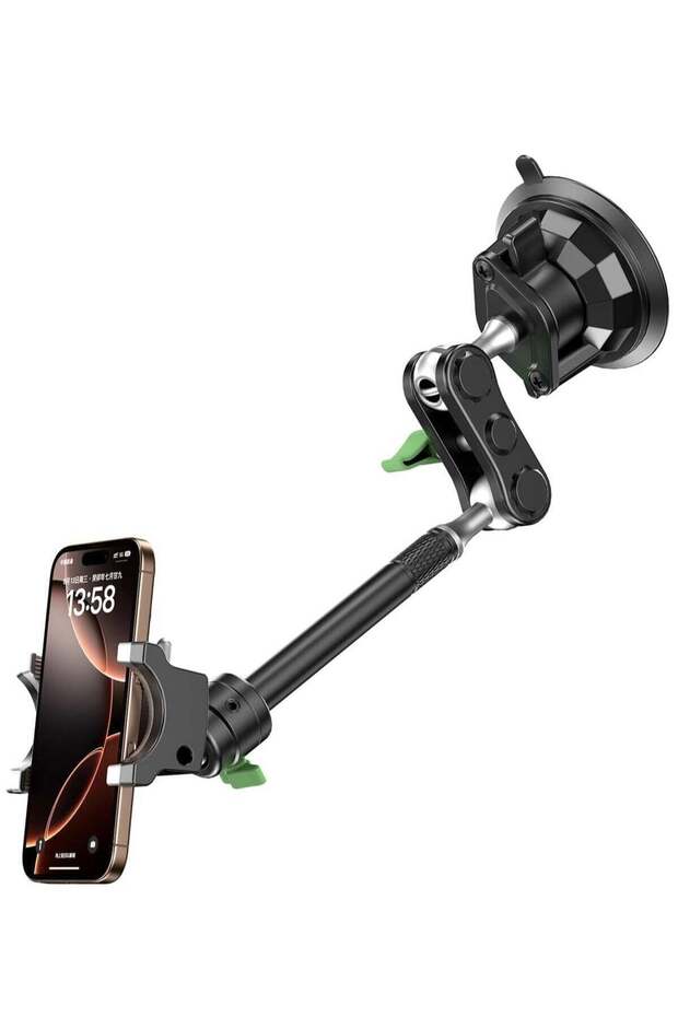Suction Cup Car Phone Holder Mount, 360° Rotating, Universal Ball Head Arm, Multifunctional Adjustable