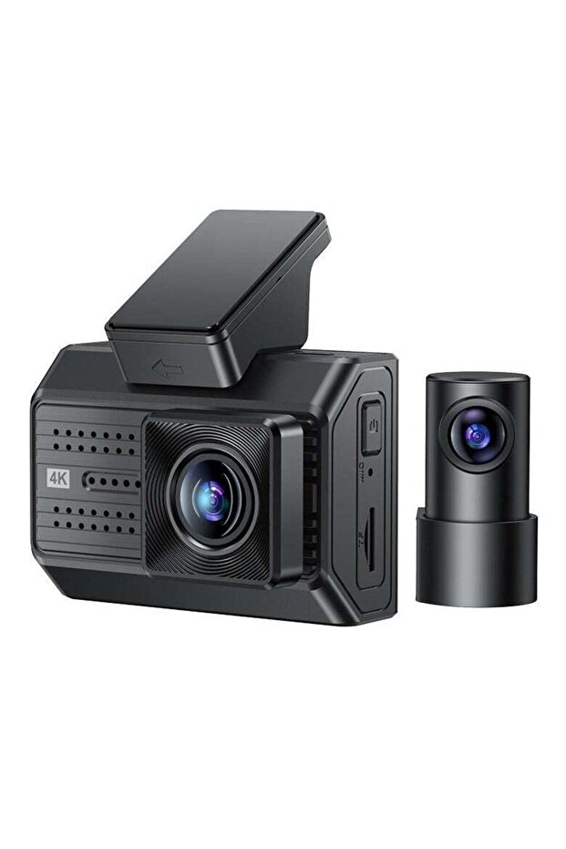 KM15 4K Dual Dash Cam Driving Recorder, Front & Rear Car Camera - Black