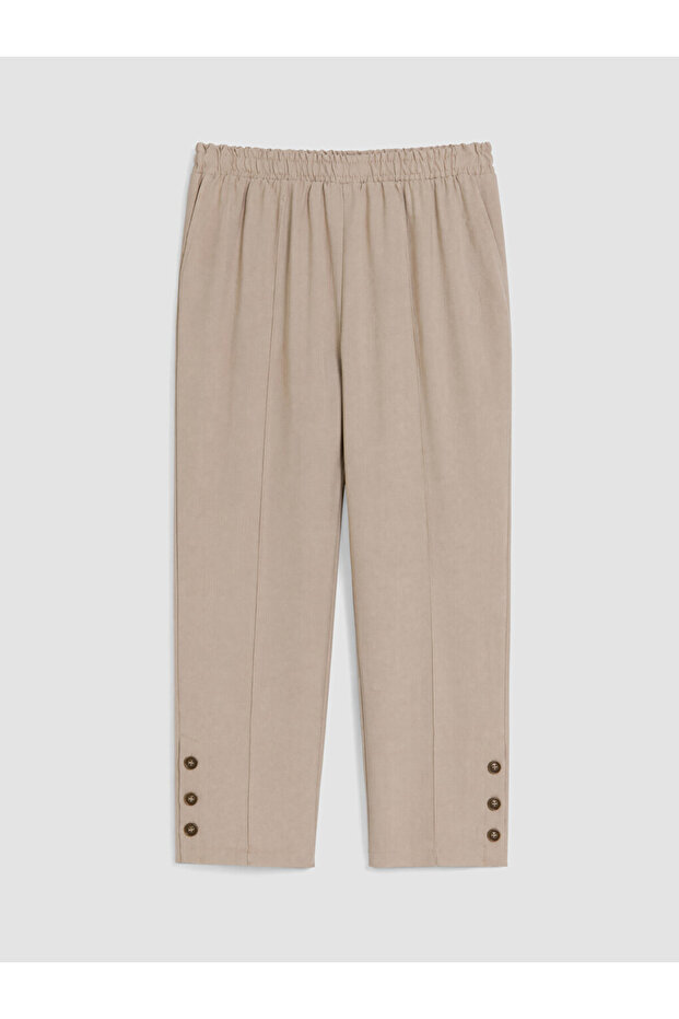 Lcw Grace Beige Women's Elastic Waist Pants